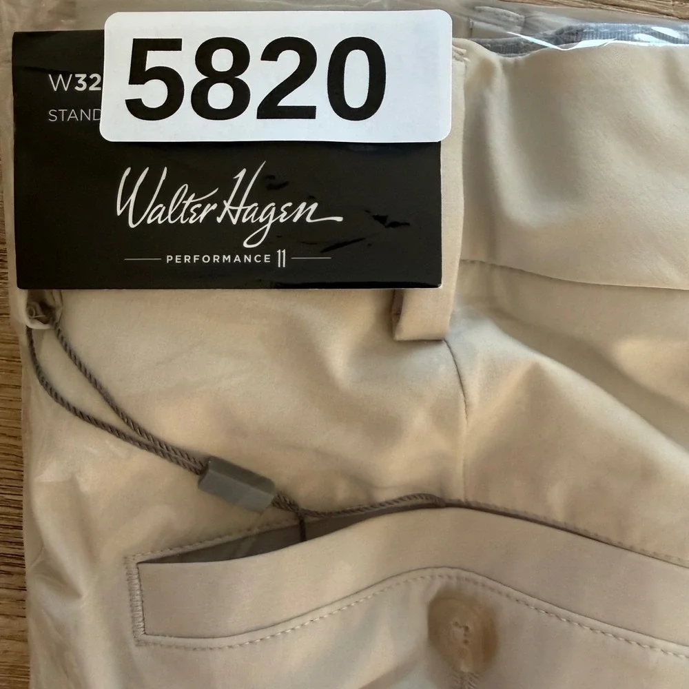 Walter Hagen Golf Pants Men 32x30 Khaki Performance 11 Standard 4-Way Stretch